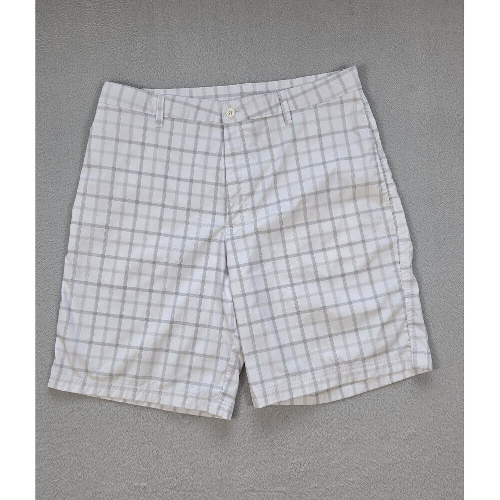 Dr. Dri Champion Men’s Plaid Golf Shorts Size 36 White Gray Performance Casual